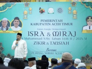 PJ Bupati Amrullah: Isra' Mi'raj Momentum Tingkatkan Keimanan dan Menjaga Ukhuwah. FOTO : Dok. Pemkab Aceh Timur